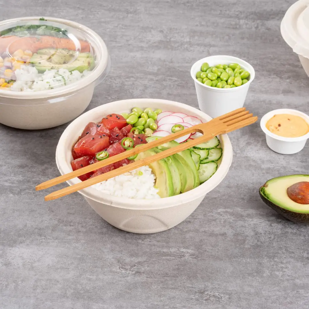 Restaurantware 10 in Bamboo Chopsticks with Fork, All-In-One, 100 Count | Eco-Friendly, Disposable Utensils for Food Trucks & Restaurants - view 7