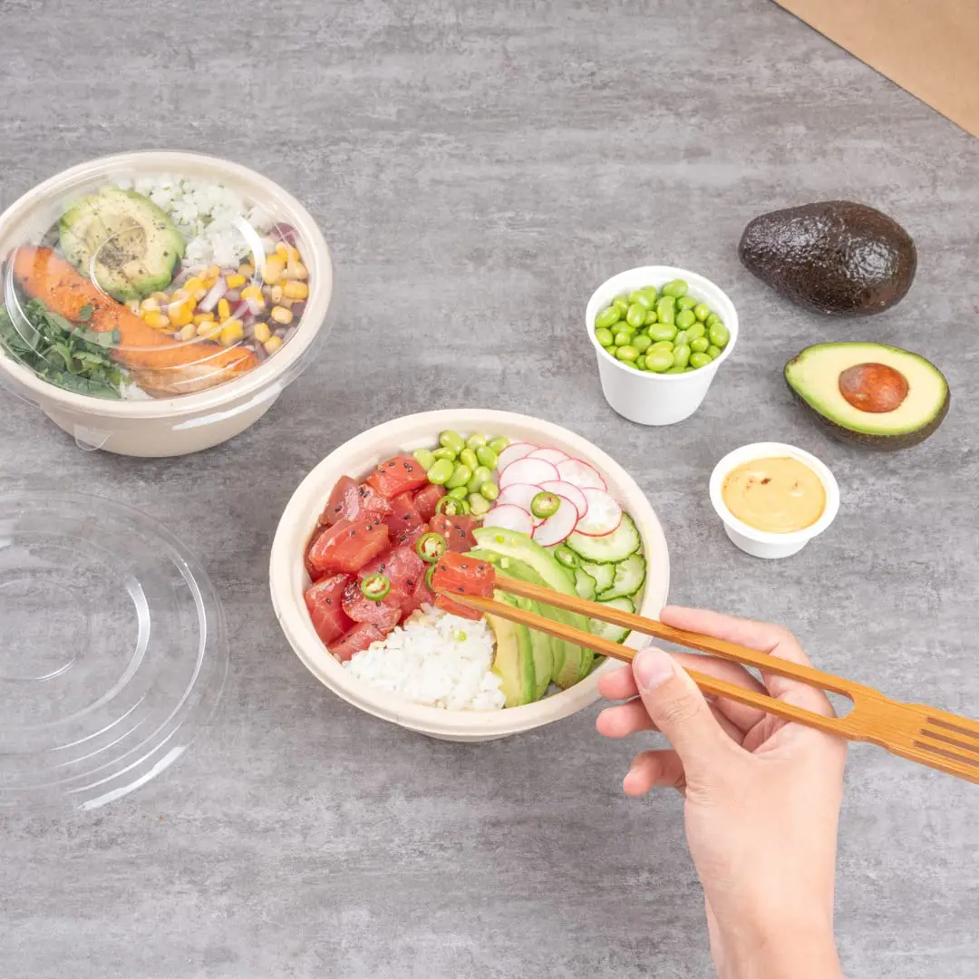 Restaurantware 10 in Bamboo Chopsticks with Fork, All-In-One, 100 Count | Eco-Friendly, Disposable Utensils for Food Trucks & Restaurants - view 8