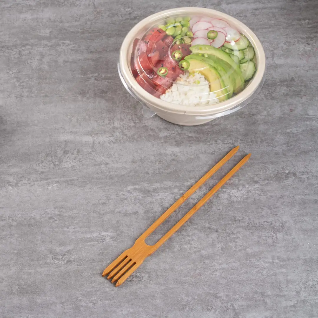 Restaurantware 10 in Bamboo Chopsticks with Fork, All-In-One, 100 Count | Eco-Friendly, Disposable Utensils for Food Trucks & Restaurants - view 9