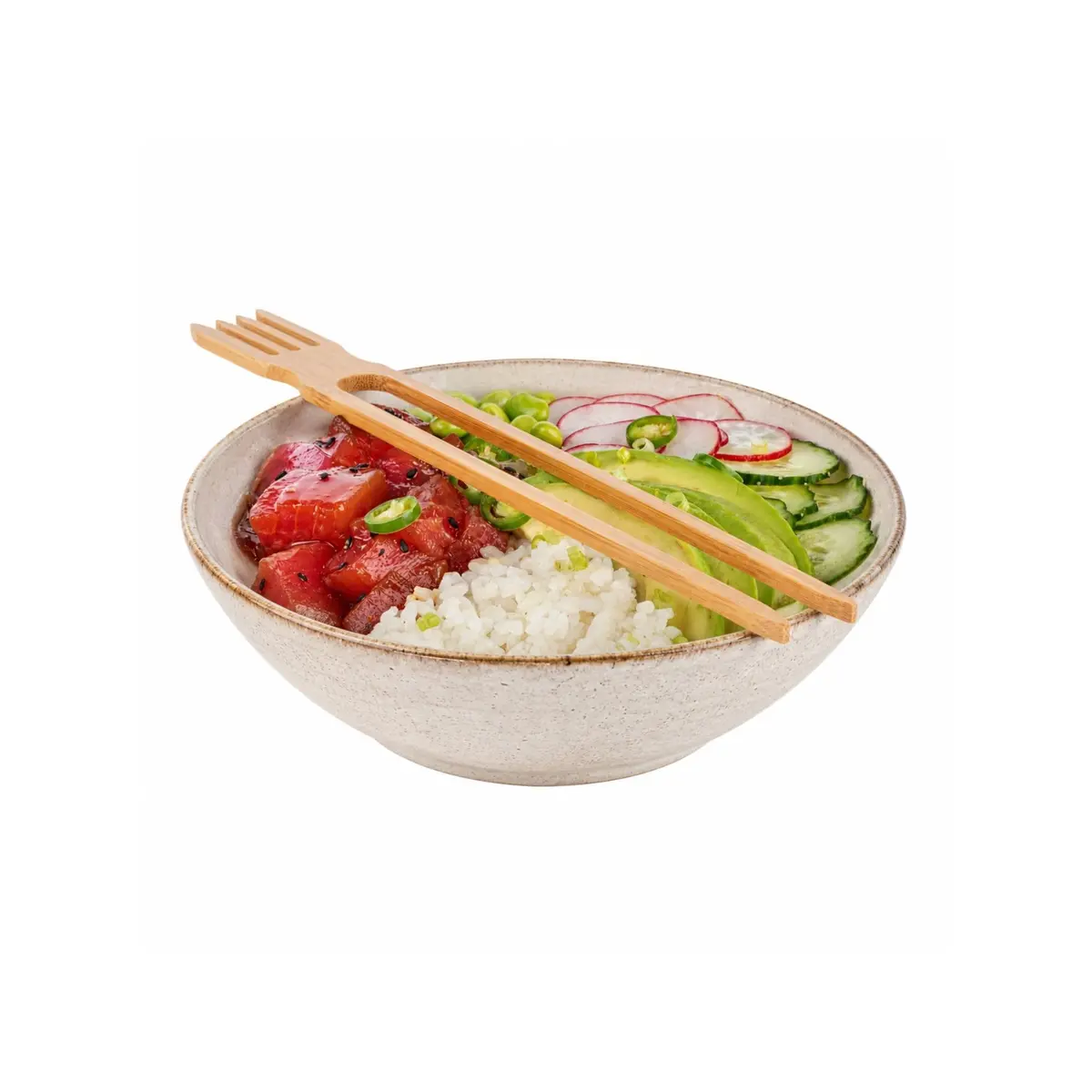 Restaurantware 10 in Bamboo Chopsticks with Fork, All-In-One, 100 Count | Eco-Friendly, Disposable Utensils for Food Trucks & Restaurants - view 2