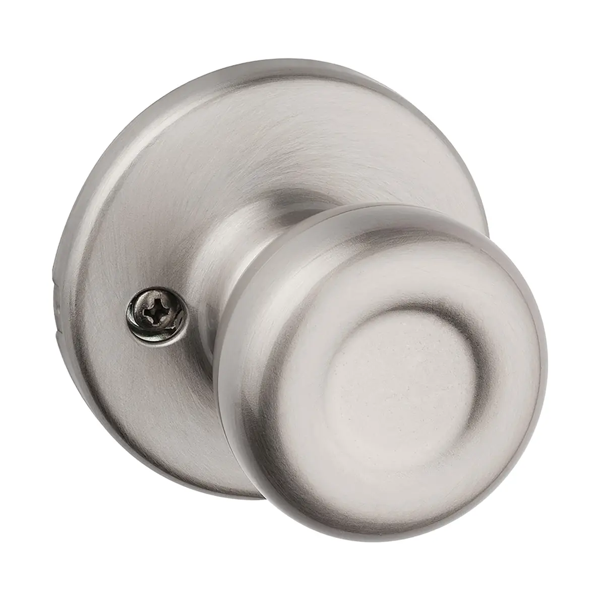 Kwikset Tylo Dummy Door Knob, Satin Nickel | Single-Sided Interior Push/Pull Handle for Closets, French Doors, Pantries - main product image