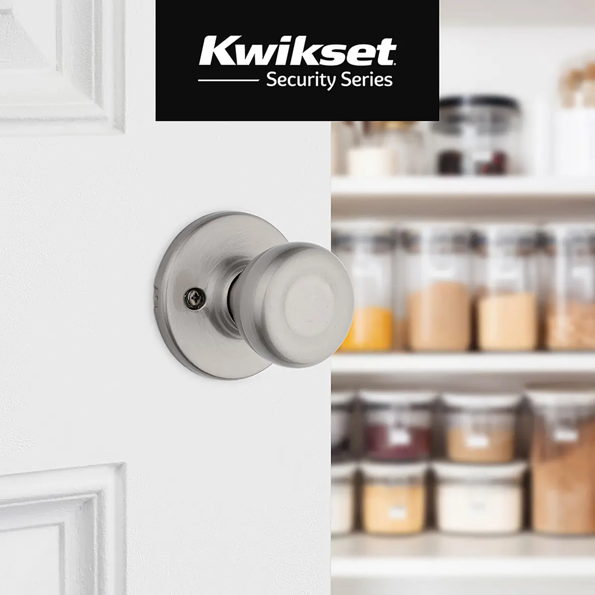 Kwikset Tylo Dummy Door Knob, Satin Nickel | Single-Sided Interior Push/Pull Handle for Closets, French Doors, Pantries - view 2