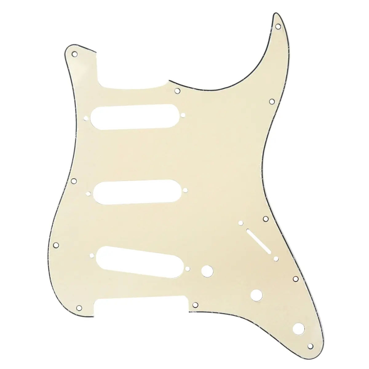 Musiclily Pro SSS 11-Hole Pickguard for Standard Strat Guitar 3Ply Cream | Perfect Fit for Fender & Squier - main product image