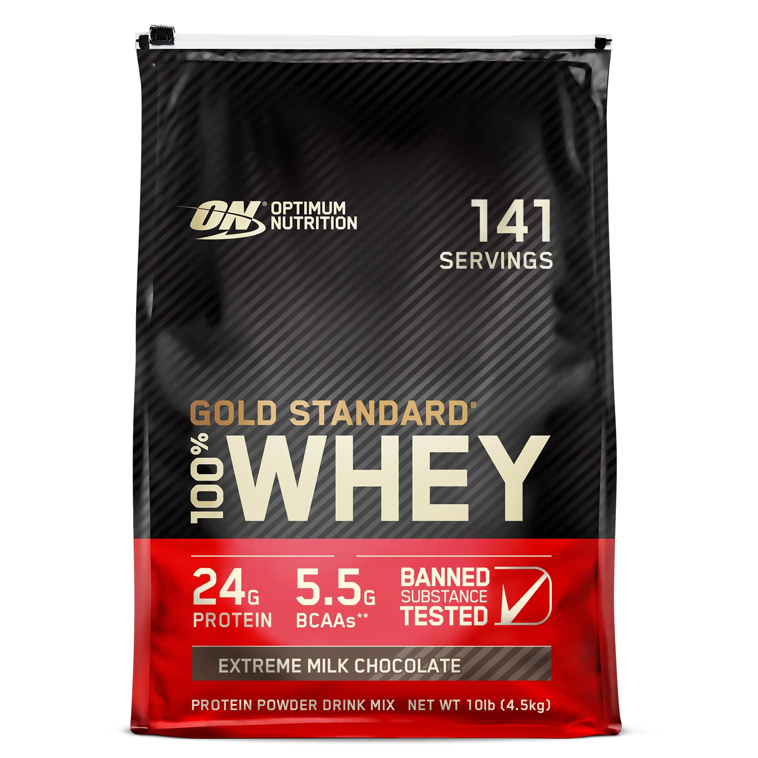 Optimum Nutrition Gold Standard 100% Whey Protein Powder, Extreme Milk Chocolate, 10lb (4.54kg) - main product image