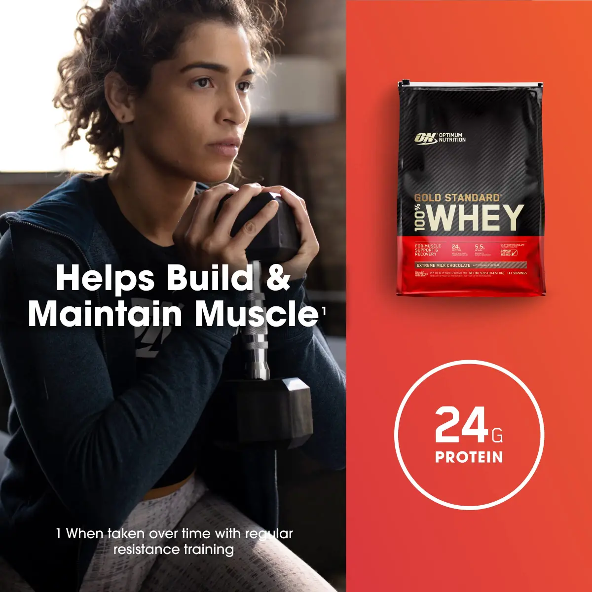 Optimum Nutrition Gold Standard 100% Whey Protein Powder, Extreme Milk Chocolate, 10lb (4.54kg) - view 5