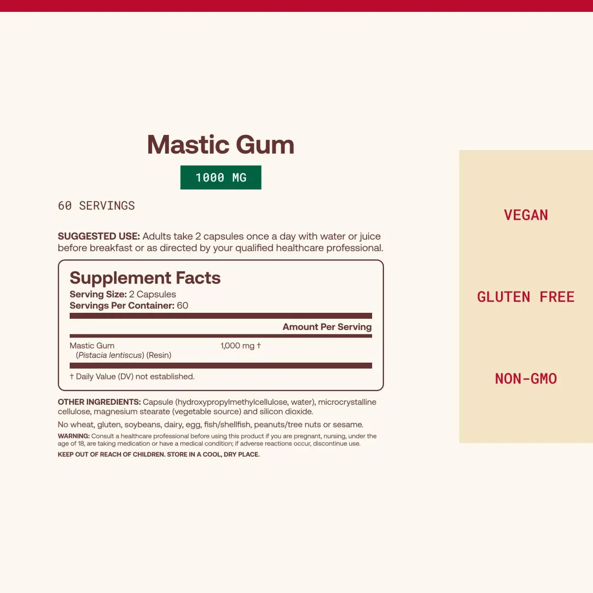 Jarrow Formulas Mastic Gum 1000mg 120 Capsules | Supports Stomach & Duodenal Health - view 4
