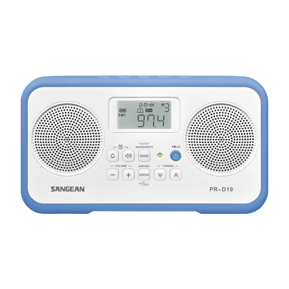 Sangean PR-D19BU FM Stereo/AM Digital Tuning Portable Radio with Protective Bumper (Blue) | 1000 AM/FM Stations - main product image