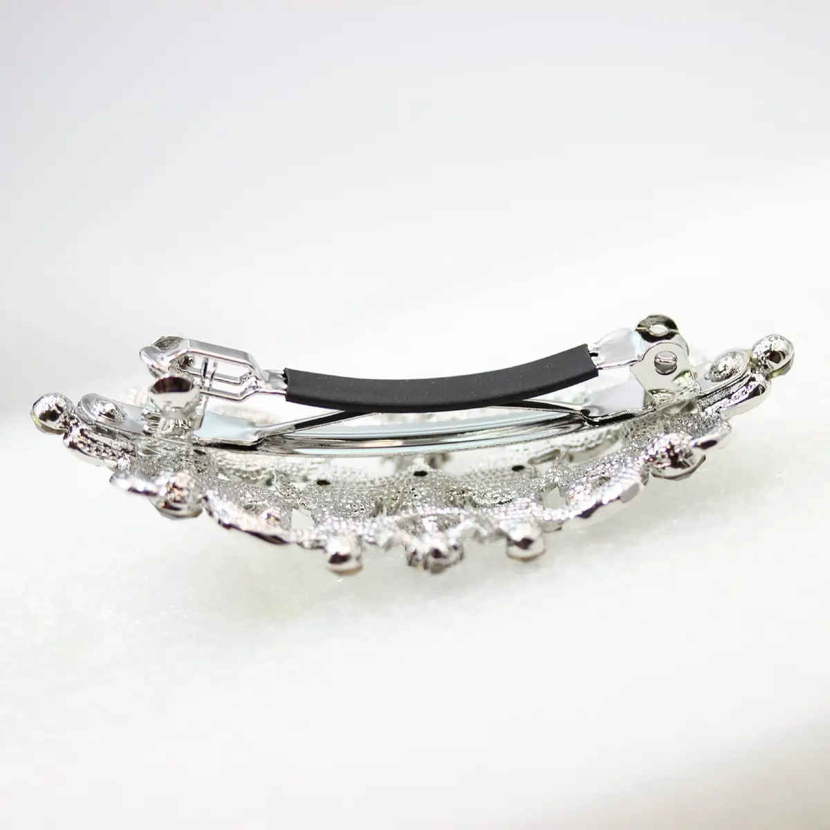 Faship Gorgeous Red Crystal Floral Hair Barrette Clip | Elegant Bridal Hair Accessory (70-120 chars) - view 5