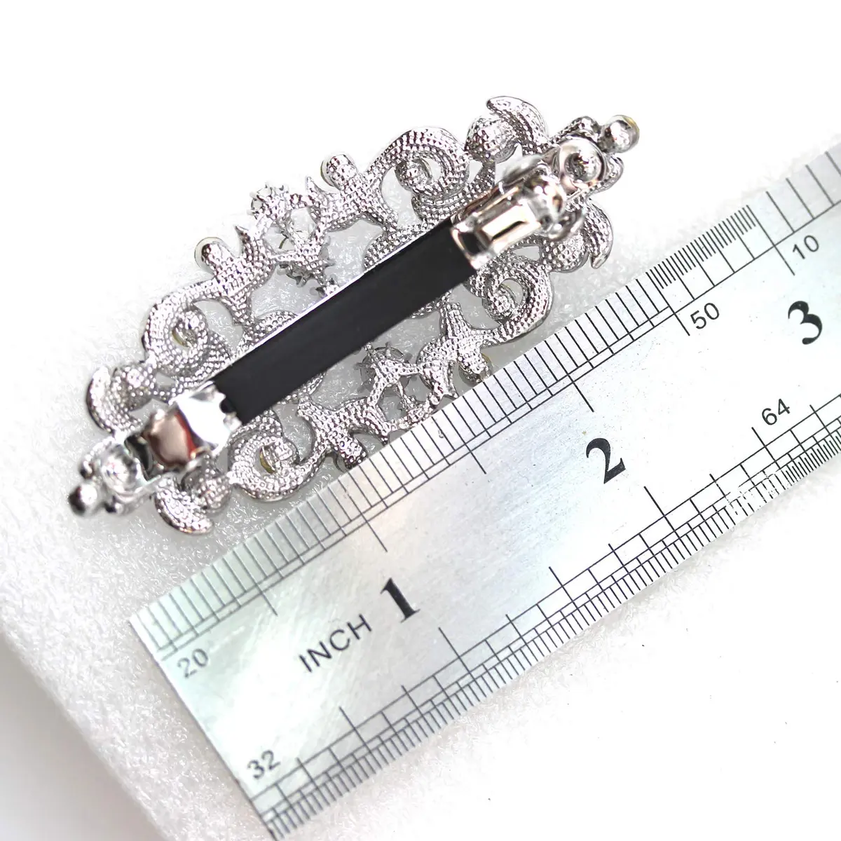 Faship Gorgeous Red Crystal Floral Hair Barrette Clip | Elegant Bridal Hair Accessory (70-120 chars) - view 6