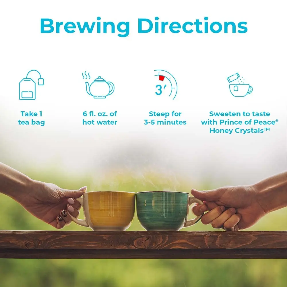 Prince Of Peace Organic Green Tea 100 Tea Bags | Unsweetened, Lower Caffeine, Organic & Herbal Benefits - view 6