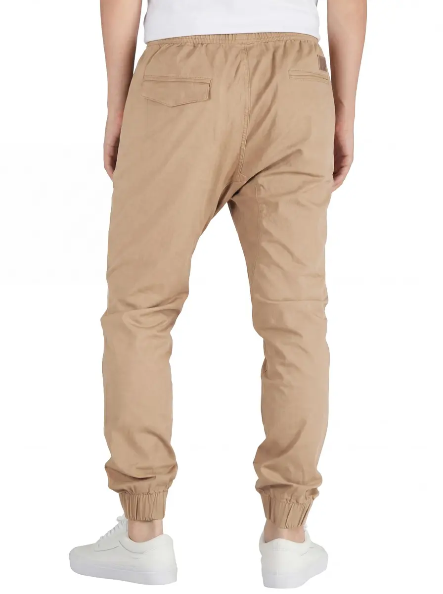 ITALYMORN Men's Stretch Chino Joggers, Slim Casual Pants - L, Khaki | Premium Cotton & Stretch for All-Day Comfort - view 2