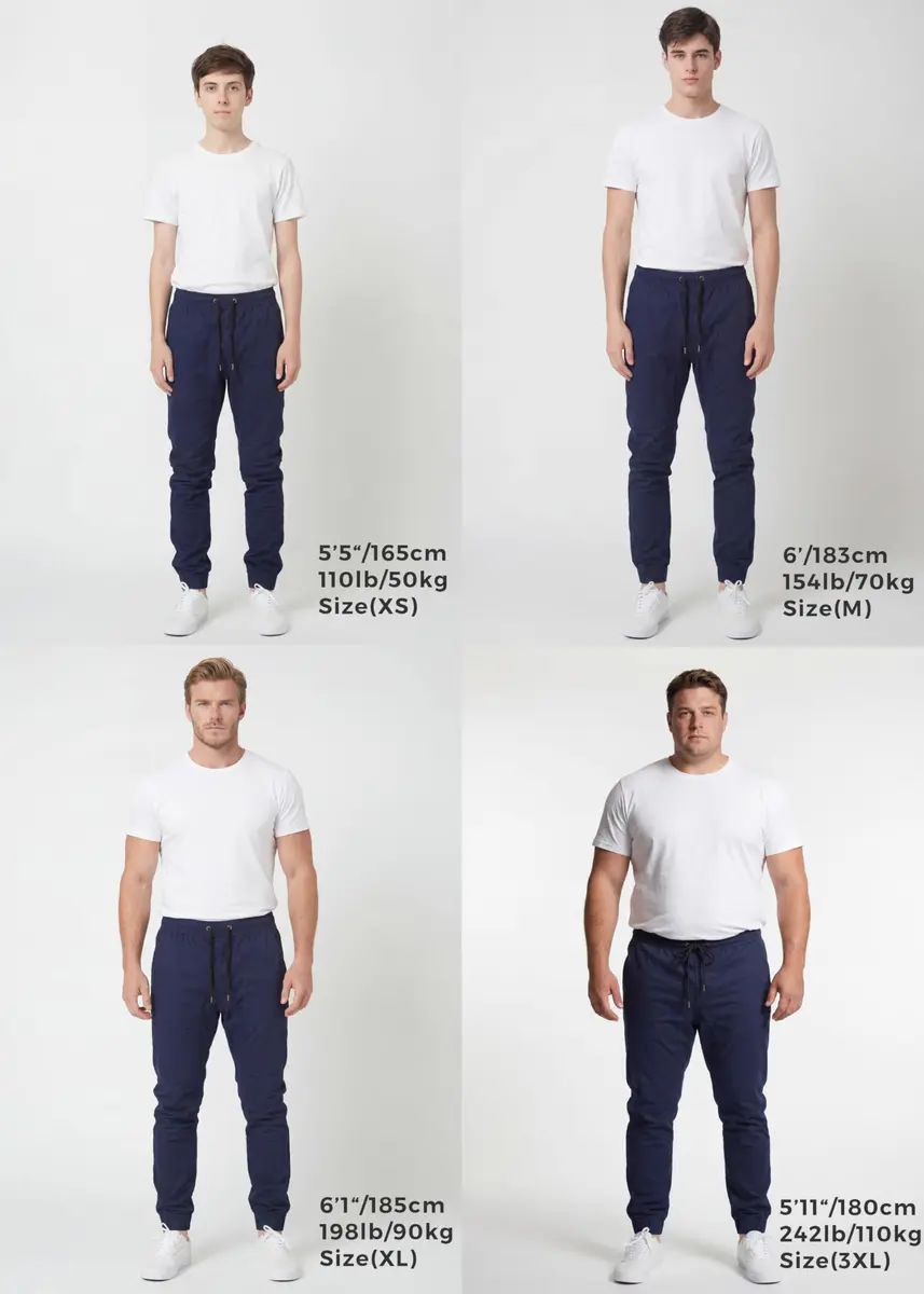 ITALYMORN Men's Stretch Chino Joggers, Slim Casual Pants - L, Navy Blue | Premium Cotton Blend with Stretch for All-Day Comfort - view 6