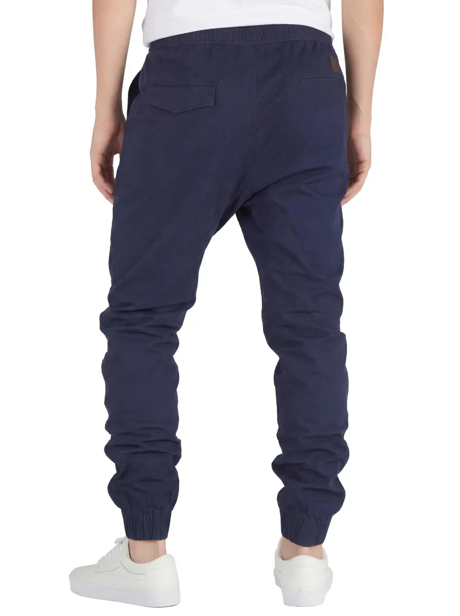 ITALYMORN Men's Stretch Chino Joggers, Slim Casual Pants - L, Navy Blue | Premium Cotton Blend with Stretch for All-Day Comfort - view 2
