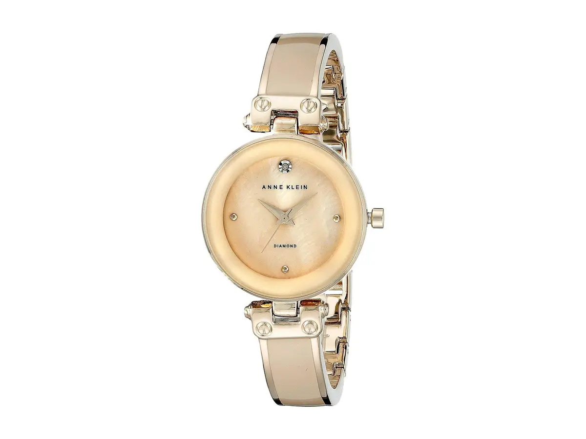Anne Klein Women's Genuine Diamond Dial Bangle Watch | 28mm Classic Round Bezel, Mineral Crystal, Water-Resistant - main product image