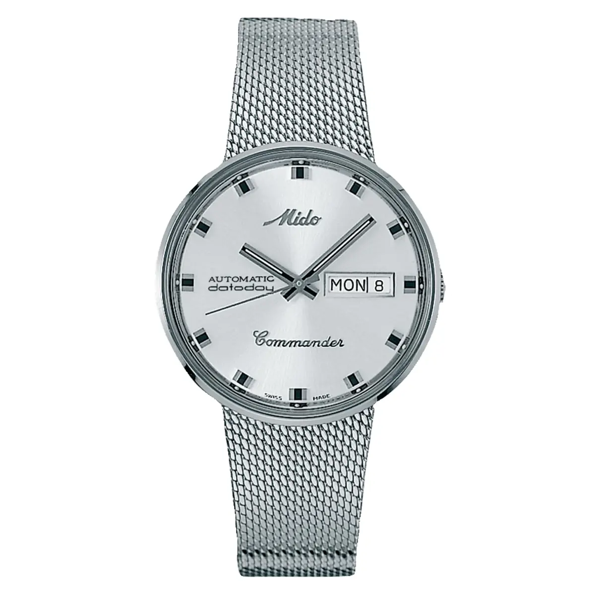 MIDO Commander 1959 Swiss Automatic Watch for Men - Silver Dial - 37mm Case - Milanese Stainless Steel Bracelet - main product image