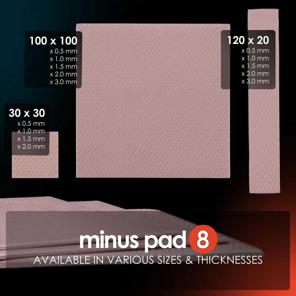 Thermal Grizzly Minus Pad 8 120x20x1.0mm 2 Pack | High Conductivity Thermal Interface Pad - view 4