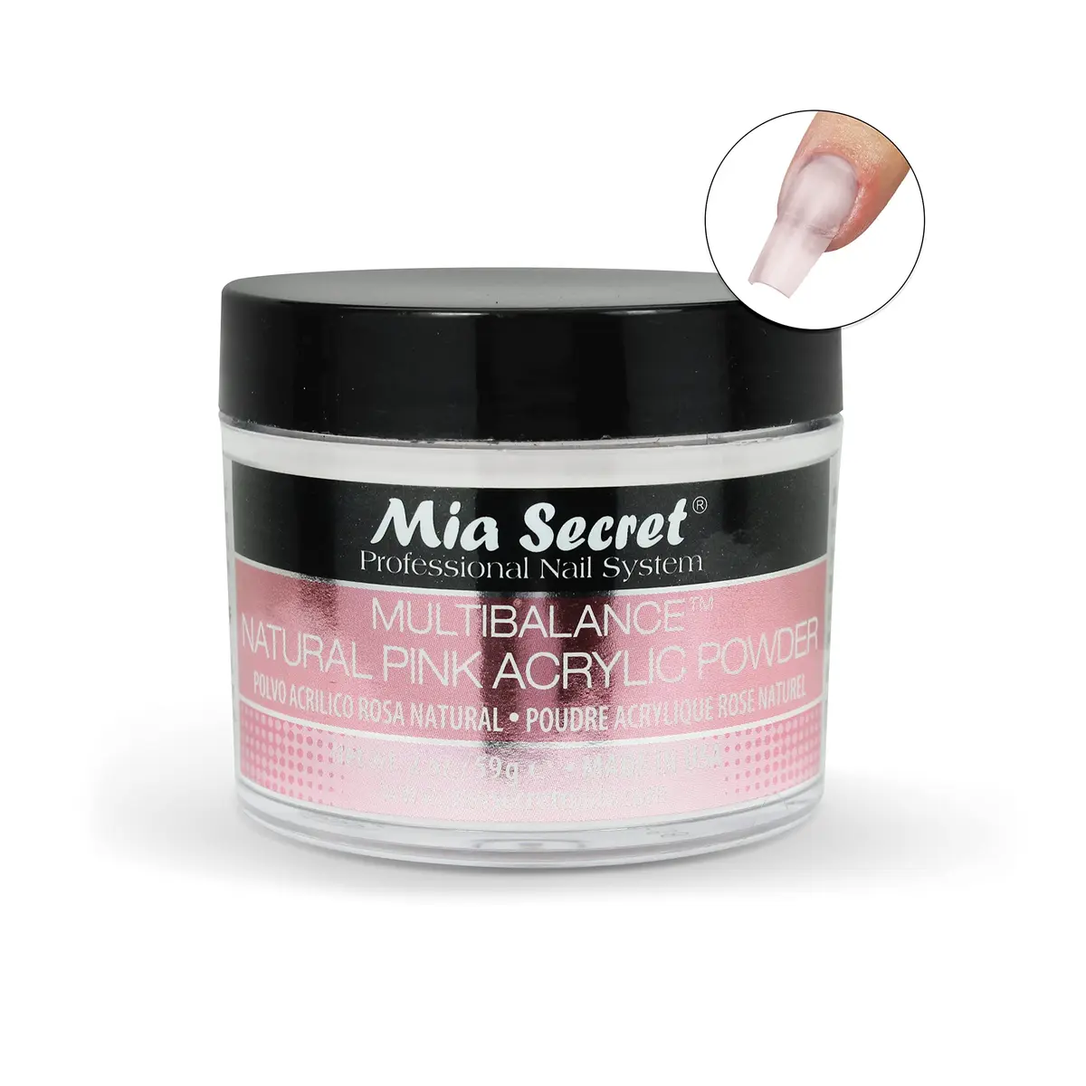 Mia Secret Multibalance Natural Pink Acrylic Powder 2 Oz | Salon-Quality Nail Art - view 2