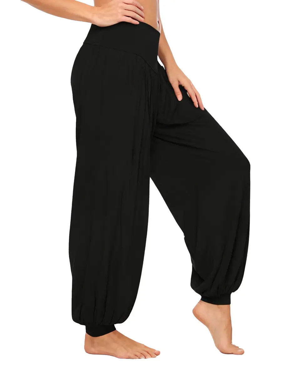 AvaCostume Womens Modal Cotton Soft Yoga Pants, L, Black | Relaxed Fit for Active & Casual Wear - view 2
