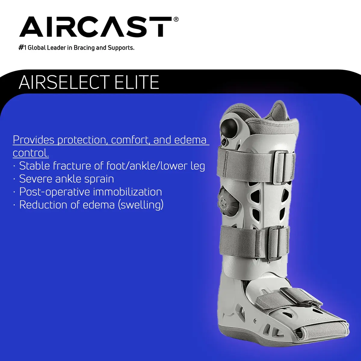 AIRCAST AirSelect Elite Walking Boot (Gray, Large) | Support & Edema Control with Open-Frame Ventilation - view 4
