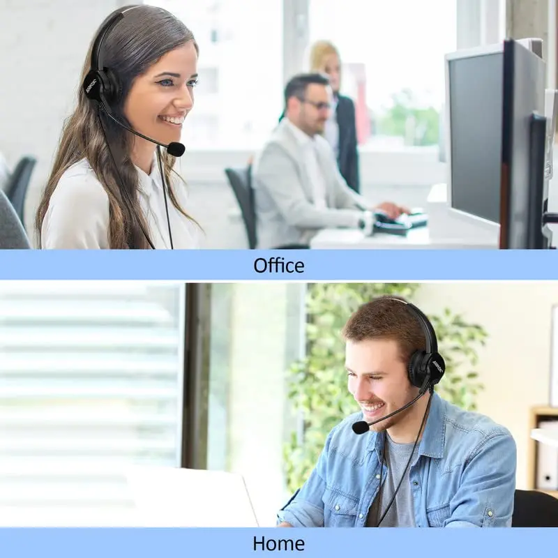 AGPTEK Noise Cancelling Corded Monaural Headset with Flexible Mic & RJ9 Connector | 19cm (7.5in) Length - view 12