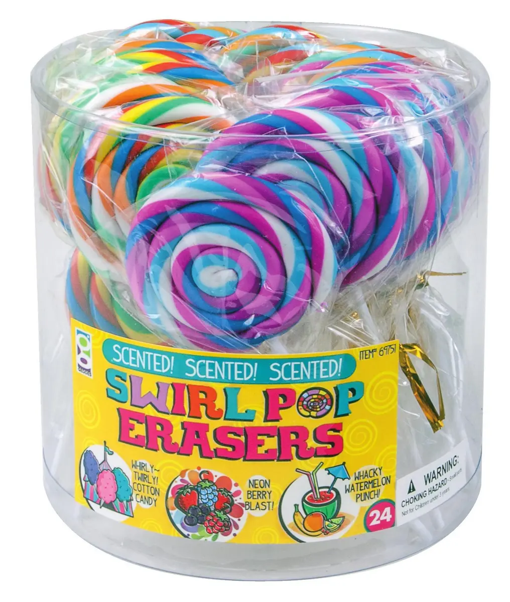 Raymond Geddes Swirl Pop Food Erasers 24-Pack | Fun Scented Stationery for Kids - view 3