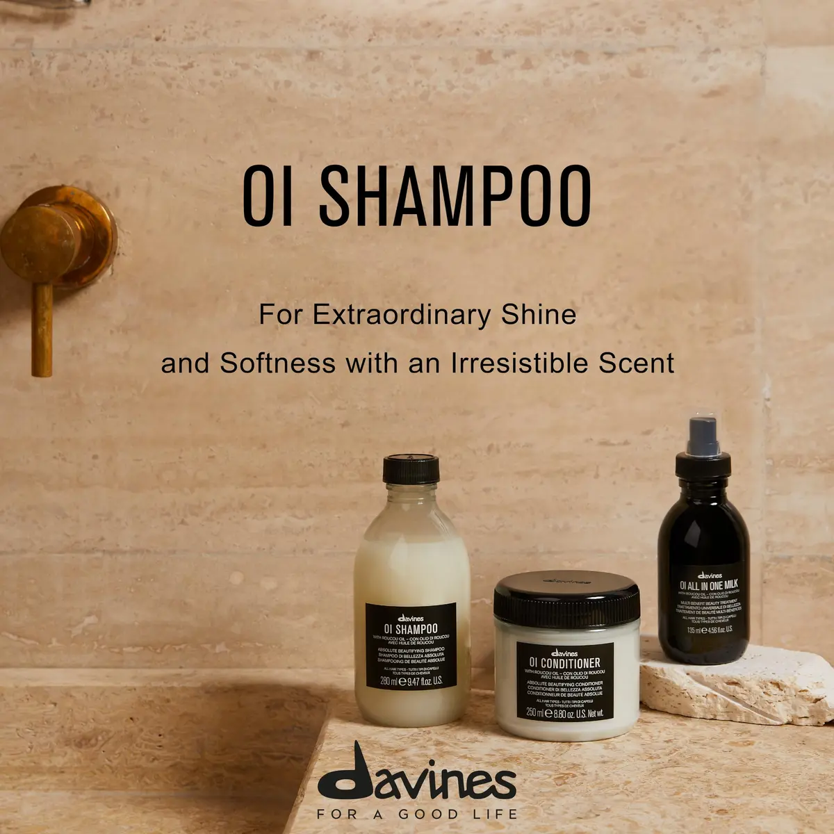 Davines OI Shampoo Daily Hair Softening & Hydrating | All Hair Types, 9.5 Fl Oz - view 2