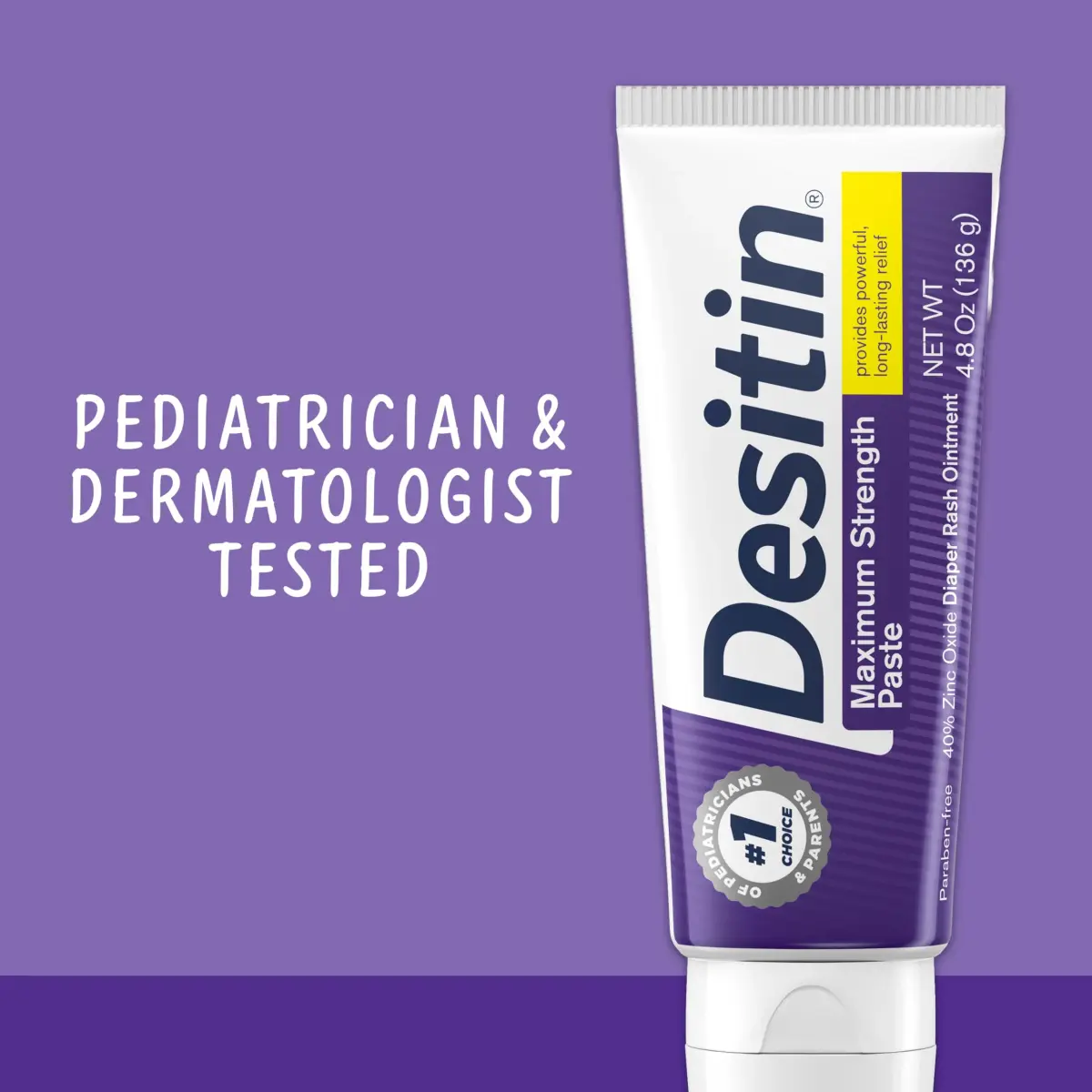 Desitin Maximum Strength Diaper Rash Paste 4.8 oz (136 g) | 40% Zinc Oxide for 12-Hour Protection - view 6