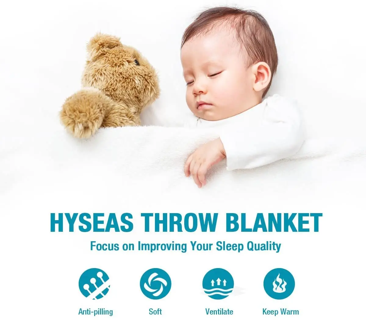 HYSEAS Flannel Fleece Throw Blanket Dark Grey | Super Soft Plush Microfiber for Couch & Bed - view 7