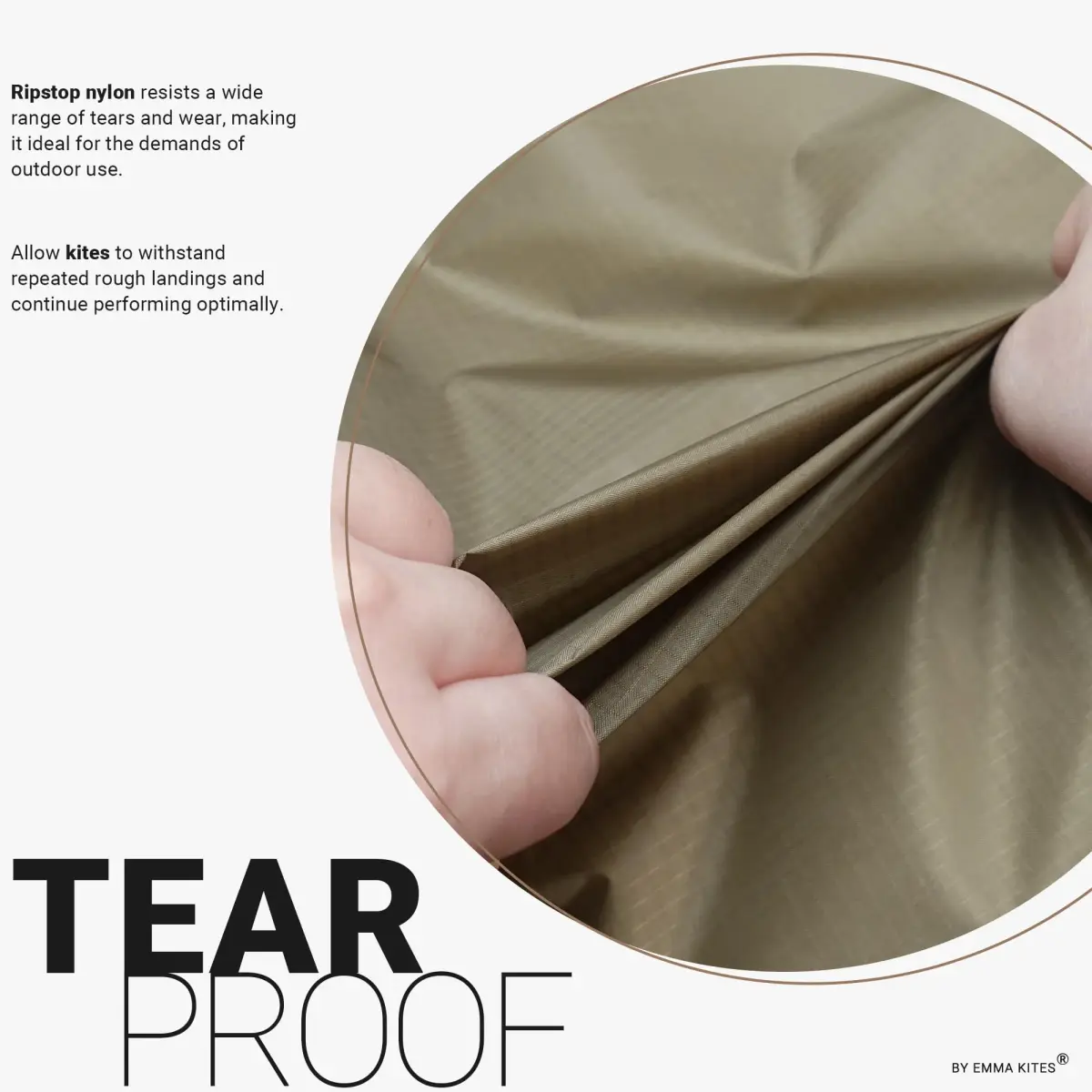 emma kites Black Ripstop Nylon Fabric 100 cm (1 Yard) | Water Resistant Tear Proof for Kites, Flags, Bags - view 4