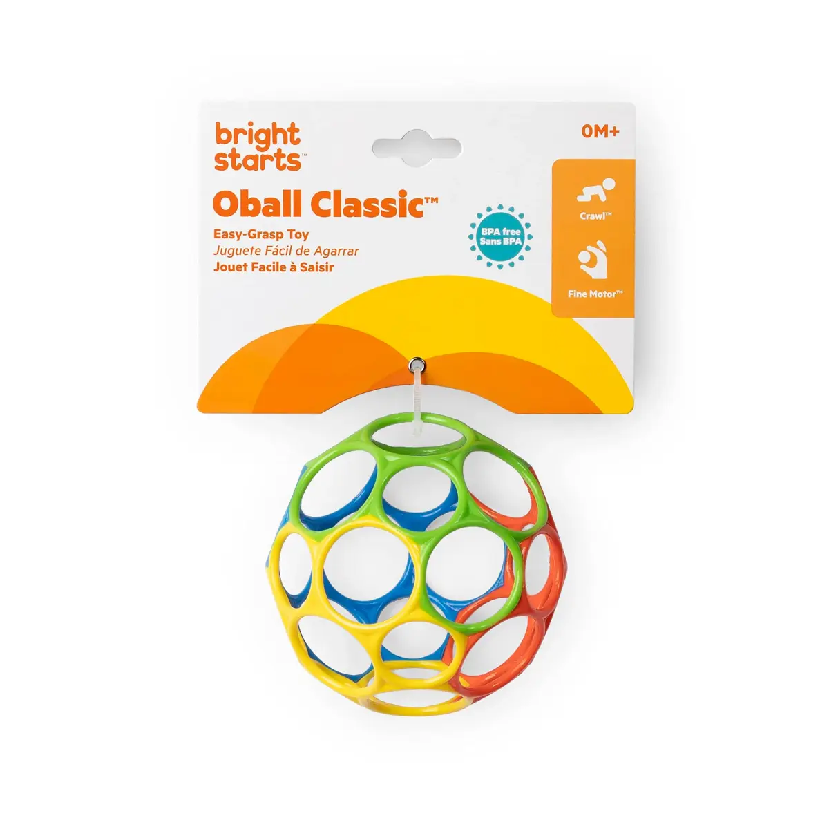 Bright Starts Oball Classic Easy Grasp Ball 10.16cm (4 Inches) | BPA-Free Infant Toy for Newborns and up - view 6
