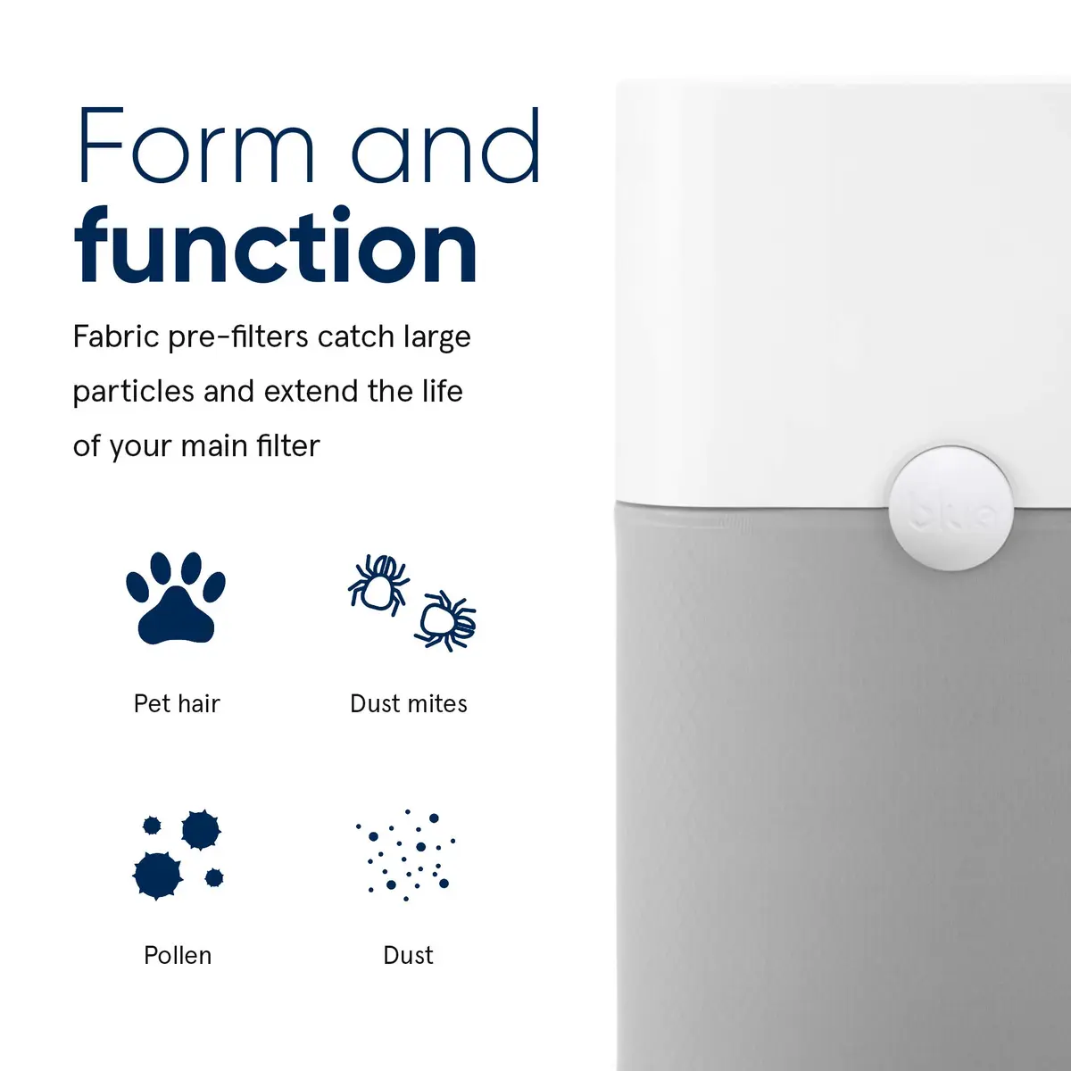 BLUEAIR Genuine Blue Pure 211+ Pre-Filter Lunar Rock | Reusable, Washable & Extends Filter Life - view 2
