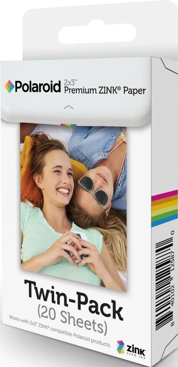Polaroid POLZ2X320 Premium Zink Photo Paper Twin Pack 20 Sheets | Sticky-Backed, Smudge-Proof Prints for Instant Cameras - main product image