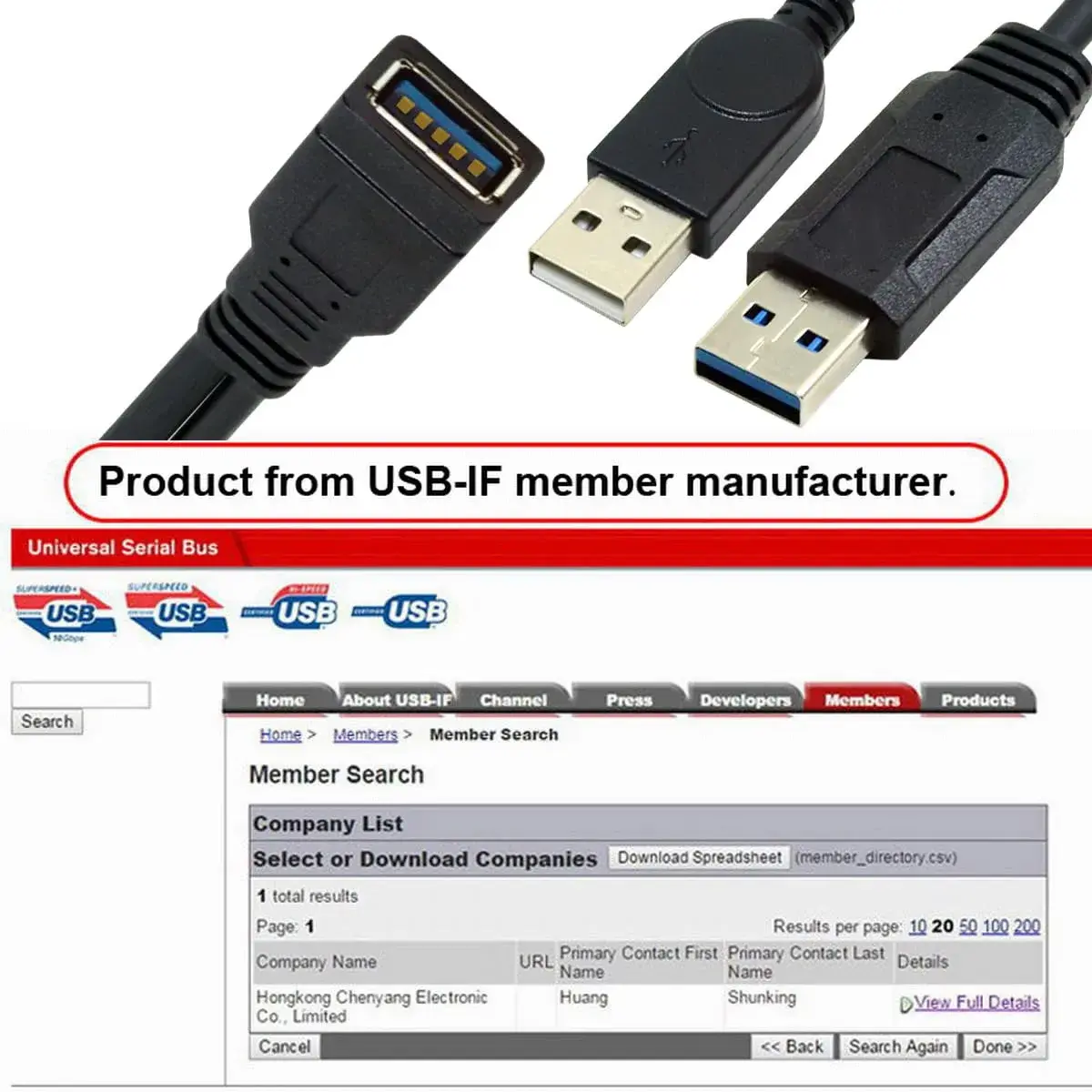 cablecc Dual USB 3.0 Male to USB Female Y Cable 20cm (0.65ft) | Extra Power & Data for Hard Drives, Printers, Scanners - view 3
