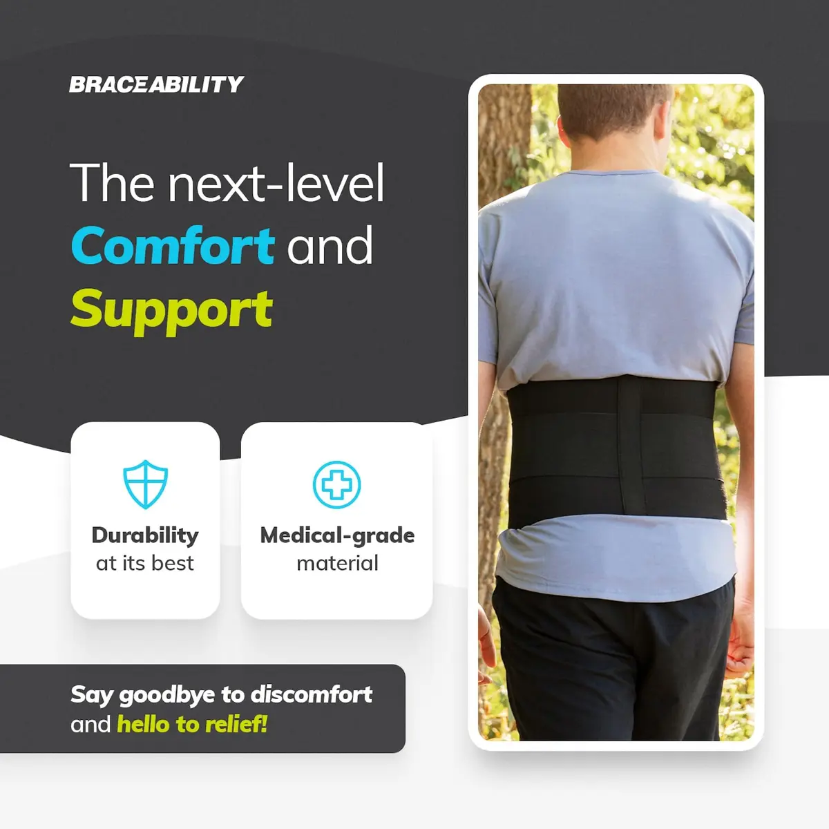 BraceAbility Elastic Low Back Brace | Compression Support for Sciatica & Herniated Disc (XL) - view 5