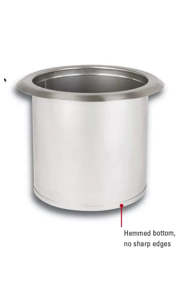Dispense-Rite TCD-3-NB Drop-in Trash Chute 8.25" Diameter Stainless Steel | No Bottom, Medium - view 3