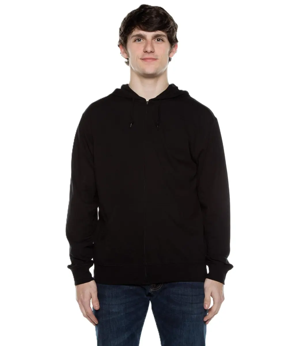 Cottonhood Lightweight Jersey Full Zip Hoodie for Men | Slim Fit, Soft Long Sleeve, Breathable, 28-inch Length - main product image
