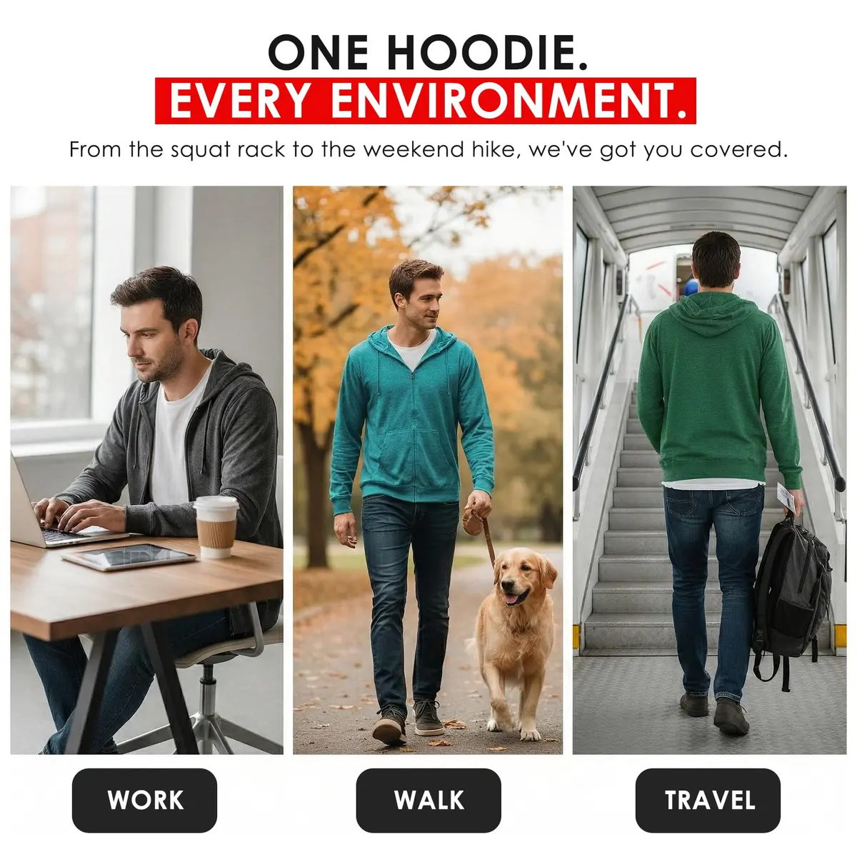 Cottonhood Lightweight Jersey Zip Hoodie for Men – Full Zip Casual Cotton Hoodie, Soft Long Sleeve (L, Charcoal Heather, 702) - view 7