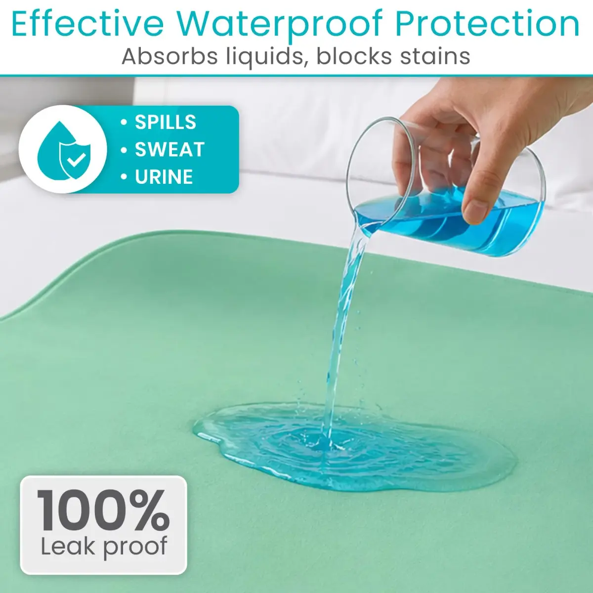 SURES Washable Waterproof Bed Pad Mattress Protector 83cm x 132cm (34" x 52") | Effective Leakproof Protection - view 3