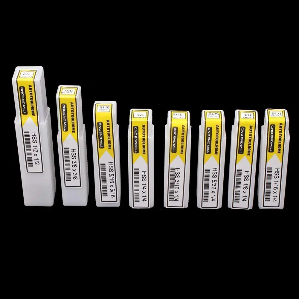 AUTOTOOLHOME 8PCS HSS 4-Flute End Mill Set CNC Milling Bits 1/16''-1/2'' | Durable High-Speed Steel - view 6