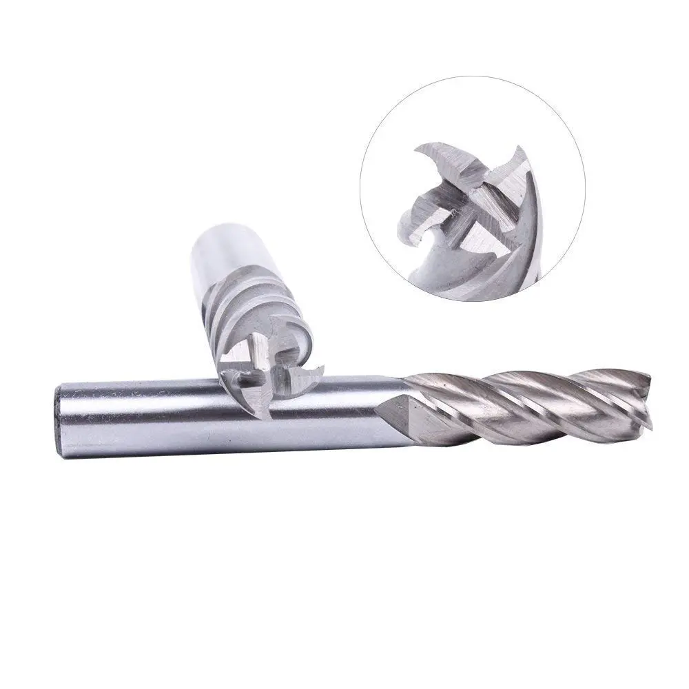 AUTOTOOLHOME 8PCS HSS 4-Flute End Mill Set CNC Milling Bits 1/16''-1/2'' | Durable High-Speed Steel - view 2