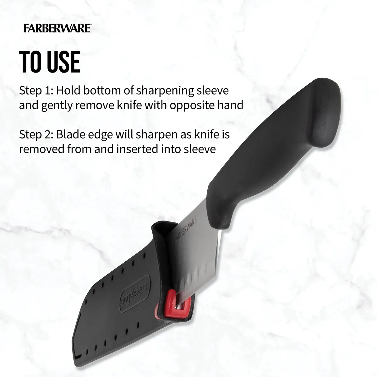 Farberware Edgekeeper 5-Inch Santoku Knife with Self-Sharpening Blade Cover | Razor-Sharp High Carbon-Stainless Steel Kitchen Knife in Black - view 6