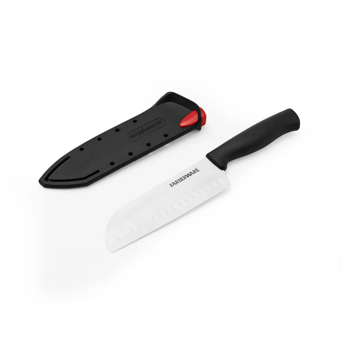 Farberware Edgekeeper 5-Inch Santoku Knife with Self-Sharpening Blade Cover | Razor-Sharp High Carbon-Stainless Steel Kitchen Knife in Black - view 2