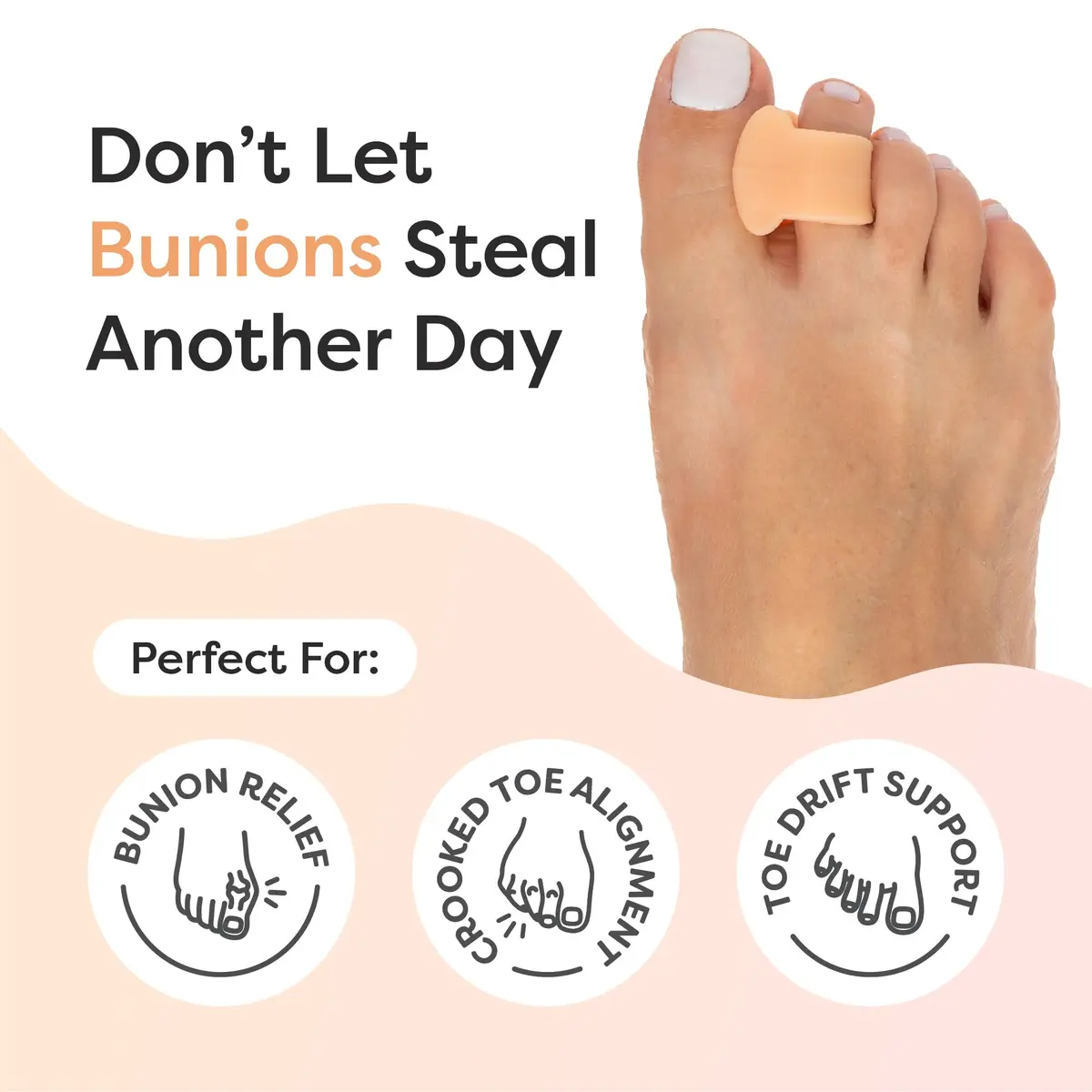 ZenToes Gel Toe Spacers for Bunions & Overlapping Toes | Soft Silicone Support for Comfort & Alignment - view 2