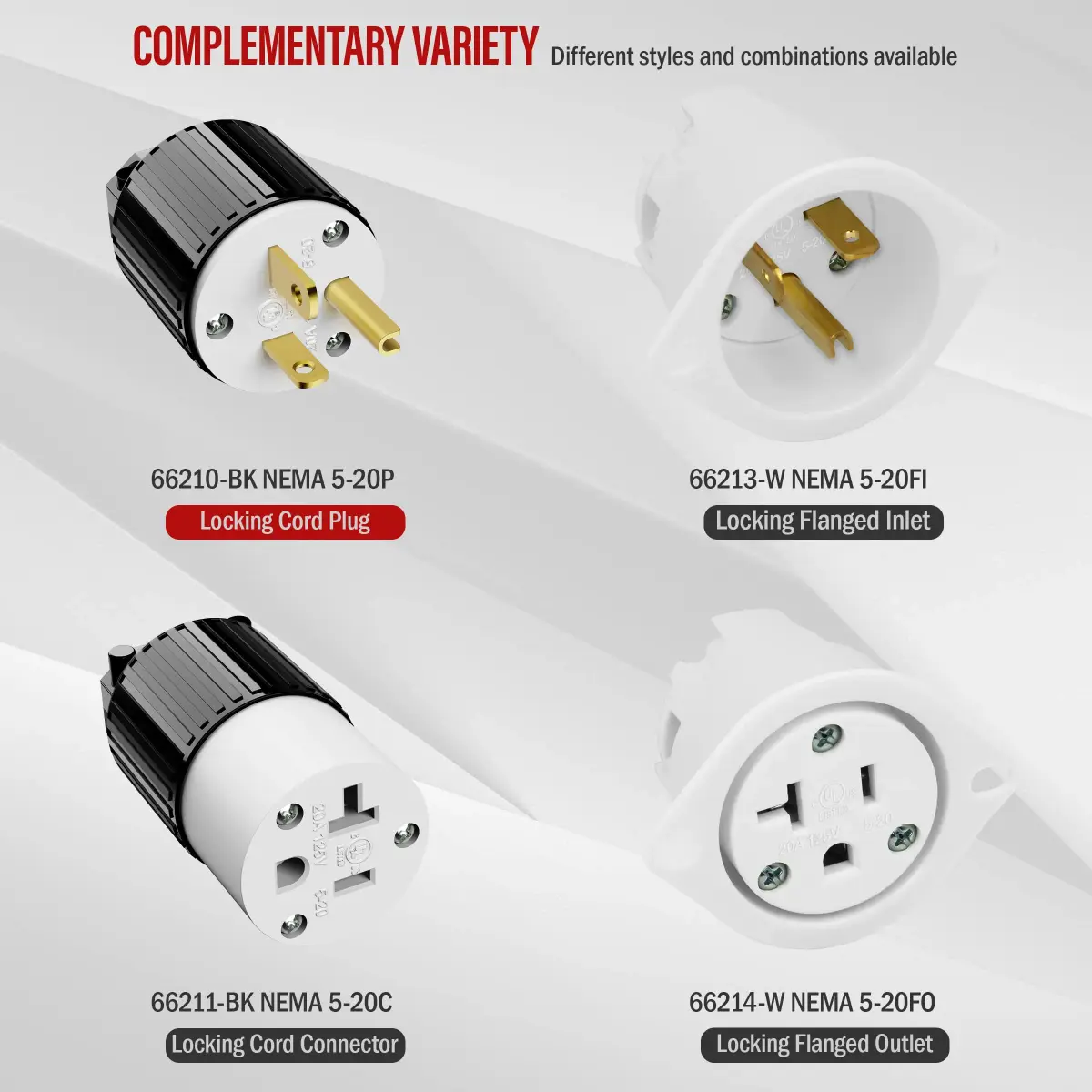 ENERLITES NEMA 5-20P Straight Blade Plug, Male Cord Ends, Black | 20A 125V Industrial Grade UL Listed - view 6