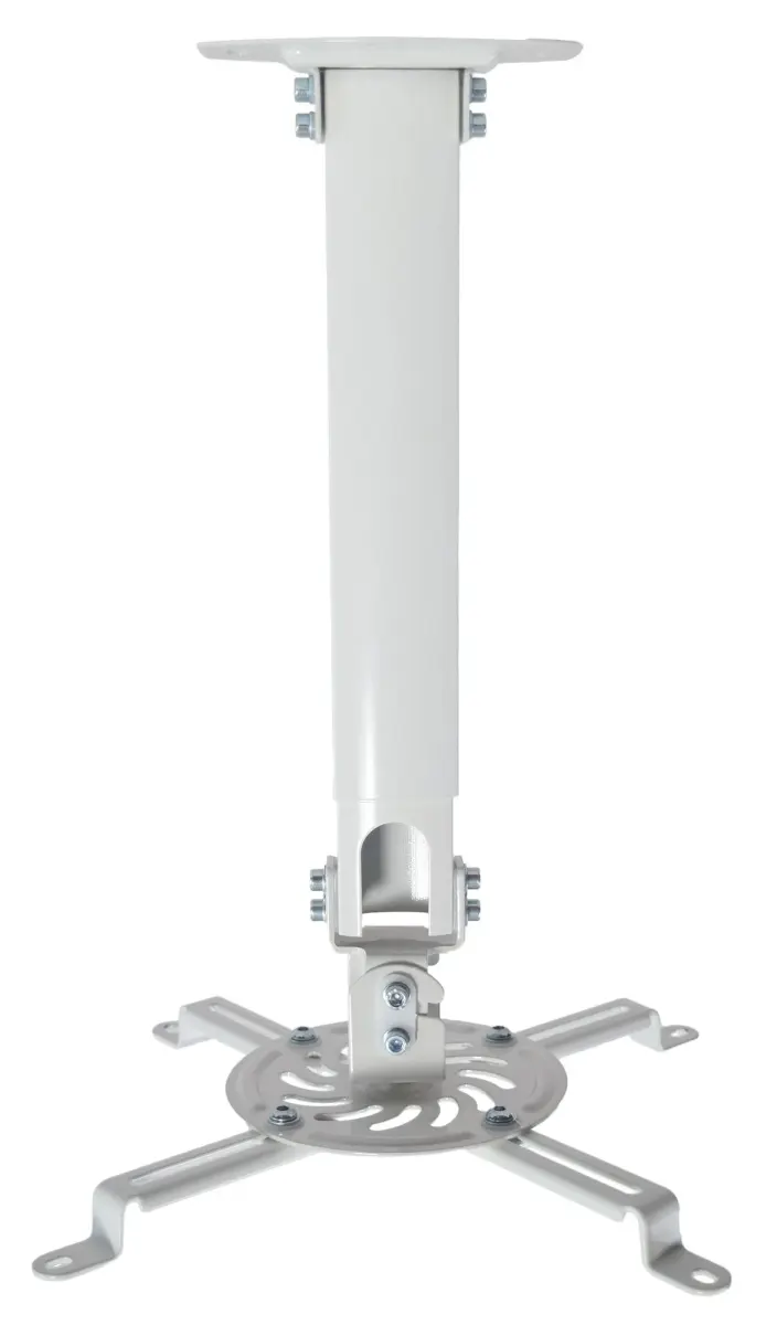 VIVO Universal Extending Ceiling Projector Mount, White, 23" (58.4 cm) Drop | Heavy-Duty Steel for Most Projectors - main product image
