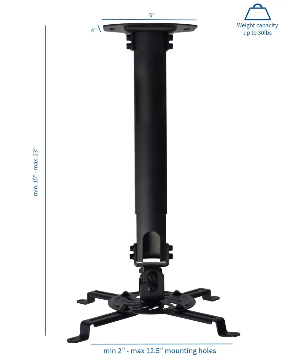 VIVO MOUNT-VP02B Black Extending Ceiling Projector Mount | 13.97 cm (5.5 in) to 31.75 cm (12.5 in) Mounting Range - view 4