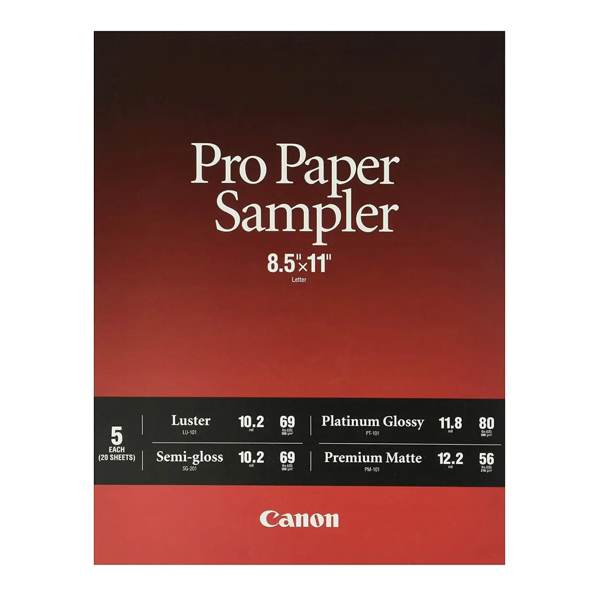 Canon Pro Paper Samples Pack 8657B012 | Professional Photo Paper Sampler 8.5 x 11" - main product image