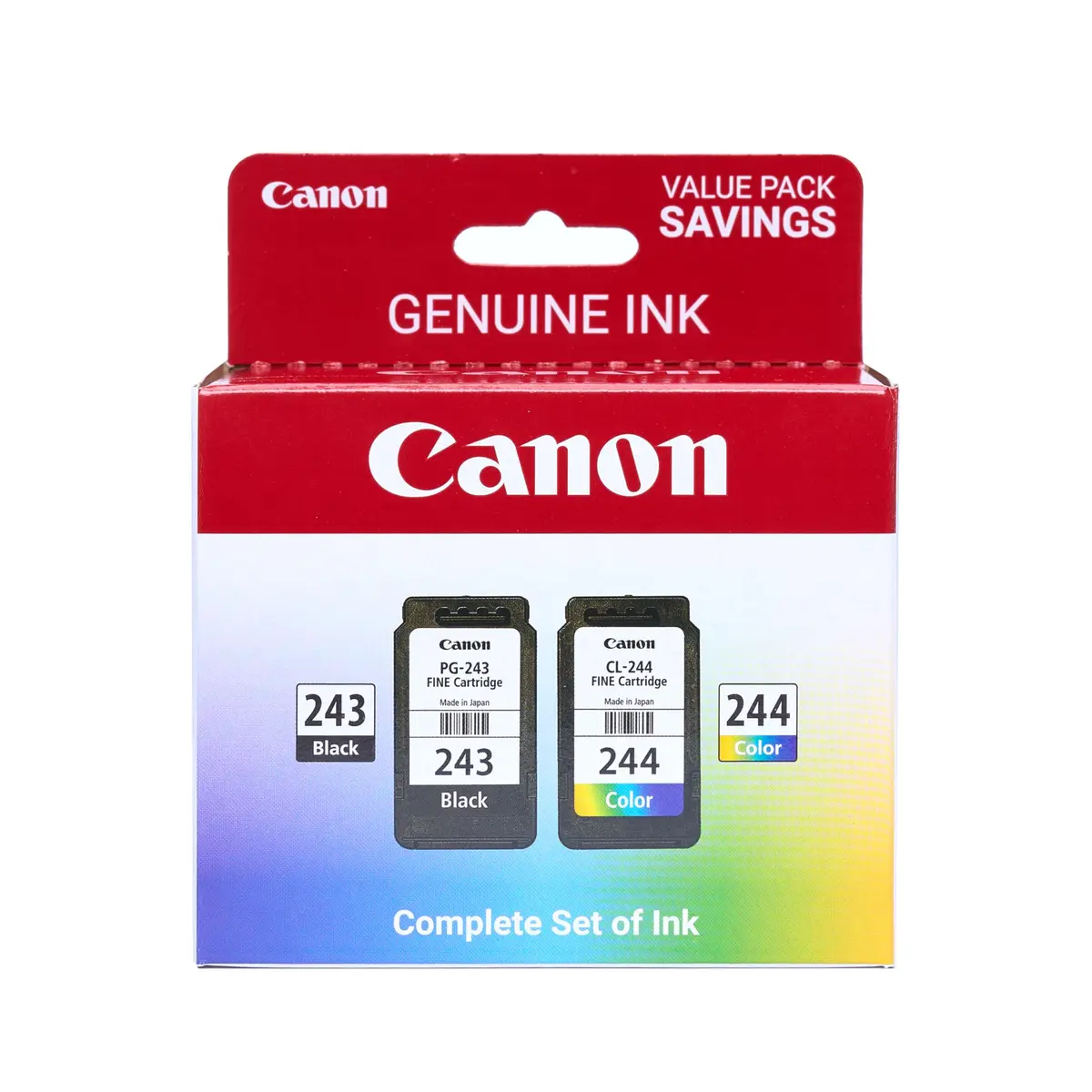 Canon PG-243 / CL-244 Genuine Ink Value Pack (2 Cartridges, Black & Color) | Yields up to 100 Pages Each - main product image