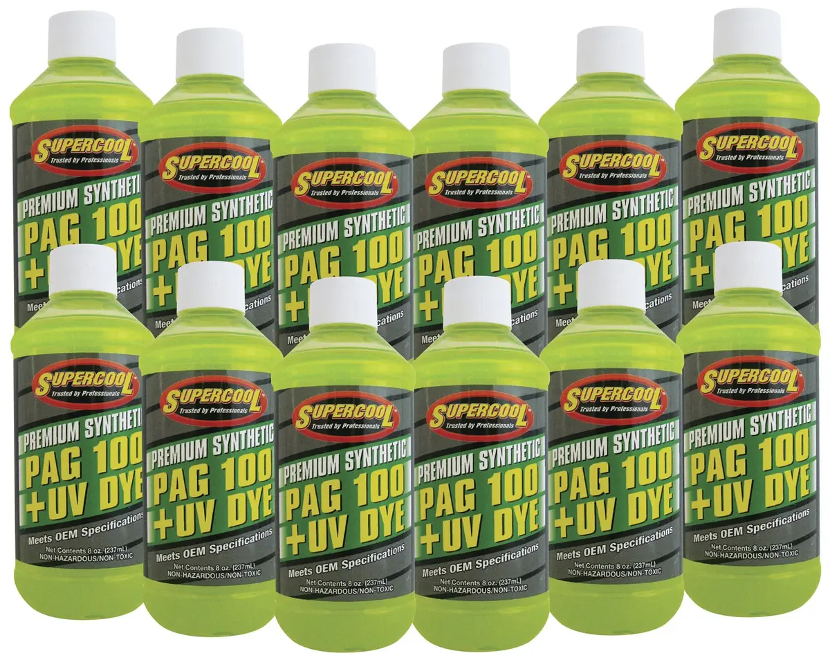 TSI Supercool P100-8D-12CP PAG Oil 100 Viscosity with U/V Dye 8oz | High-Performance Synthetic PAG for R134a Systems - main product image