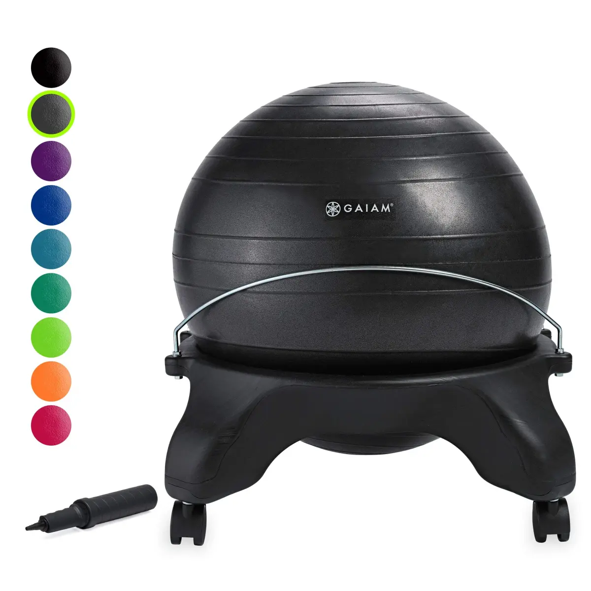 Gaiam Classic Backless Balance Ball Chair, Charcoal | 52cm (20.5 inch) | Active Seating for Office & Home - view 2